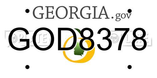 GOD8378 Georgia License Plate