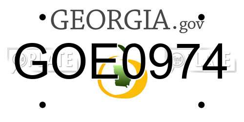 GOE0974 Georgia License Plate