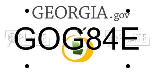 GOG84E Georgia License Plate
