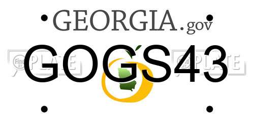 GOGS43 Georgia License Plate