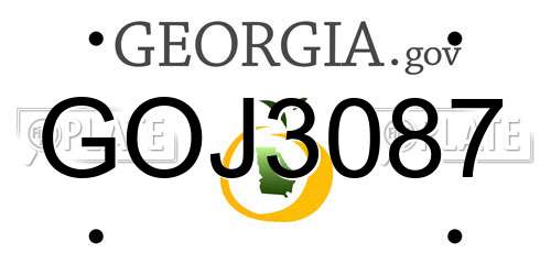 GOJ3087 Georgia License Plate