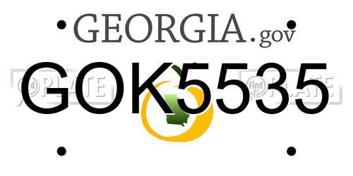 GOK5535 Georgia License Plate