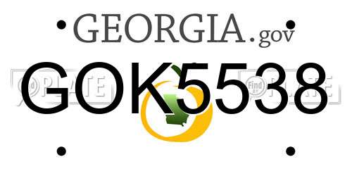 GOK5538 Georgia License Plate
