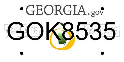 GOK8535 Georgia License Plate