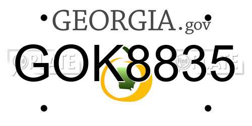 GOK8835 Georgia License Plate
