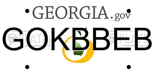 GOKBBEB Georgia License Plate