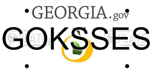GOKSSES Georgia License Plate