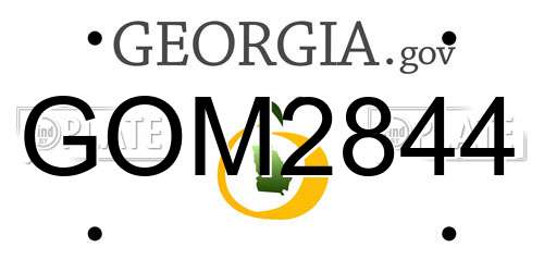 GOM2844 Georgia License Plate