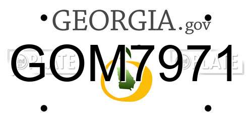 GOM7971 Georgia License Plate