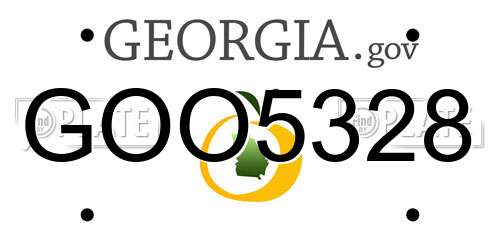 GOO5328 Georgia License Plate