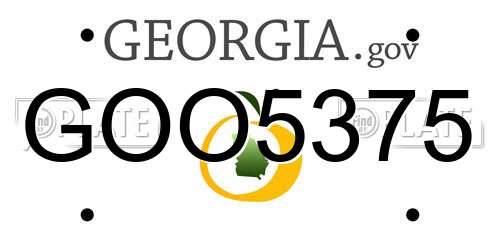 GOO5375 Georgia License Plate