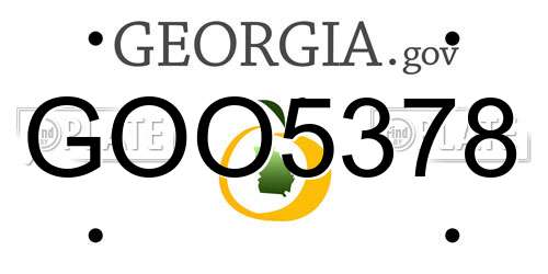 GOO5378 Georgia License Plate
