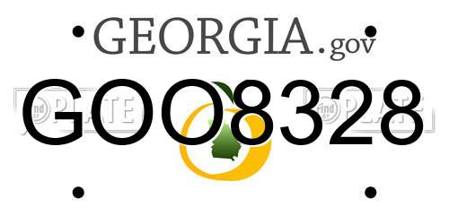 GOO8328 Georgia License Plate