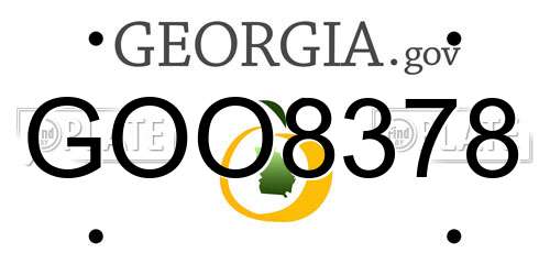 GOO8378 Georgia License Plate