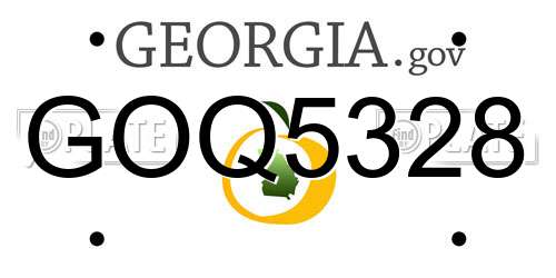 GOQ5328 Georgia License Plate