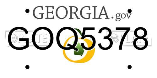 GOQ5378 Georgia License Plate
