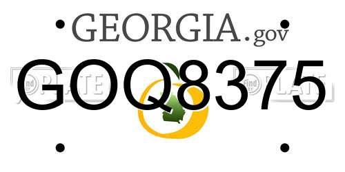 GOQ8375 Georgia License Plate