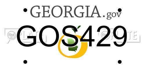 GOS429 Georgia License Plate
