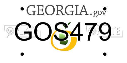 GOS479 Georgia License Plate