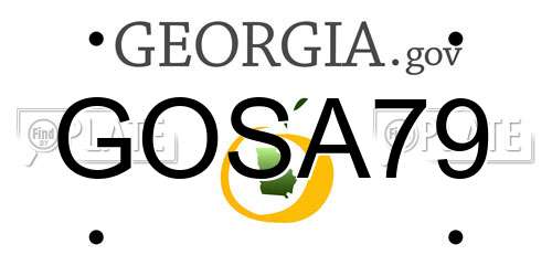 GOSA79 Georgia License Plate