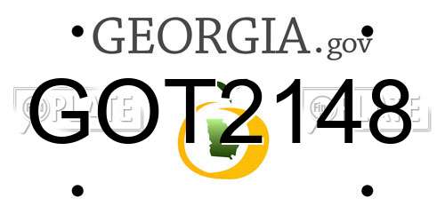 GOT2148 Georgia License Plate