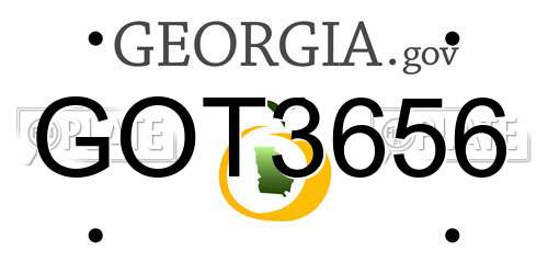 GOT3656 Georgia License Plate