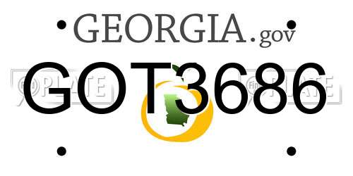 GOT3686 Georgia License Plate