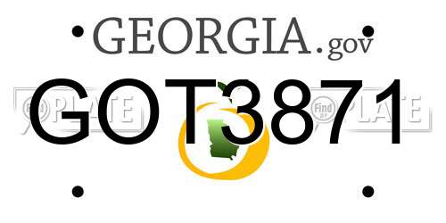 GOT3871 Georgia License Plate