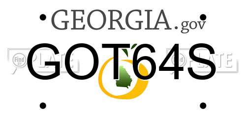 GOT64S Georgia License Plate