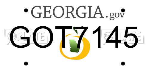 GOT7145 Georgia License Plate