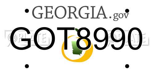 GOT8990 Georgia License Plate