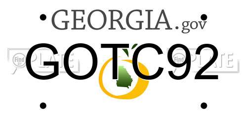GOTC92 Georgia License Plate