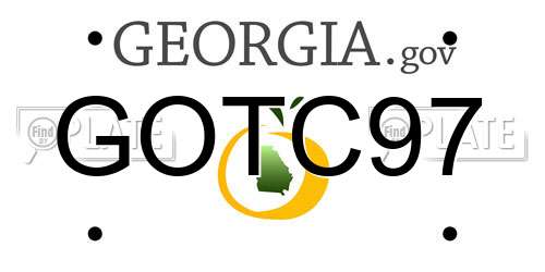 GOTC97 Georgia License Plate