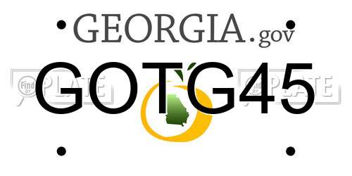 GOTG45 Georgia License Plate