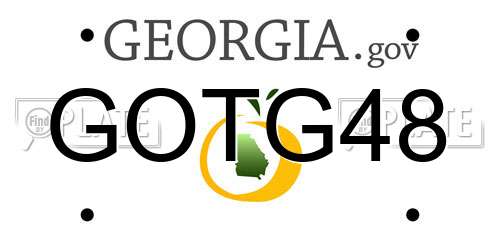 GOTG48 Georgia License Plate