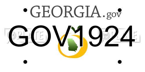 GOV1924 Georgia License Plate