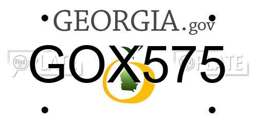 GOX575 Georgia License Plate