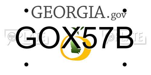 GOX57B Georgia License Plate