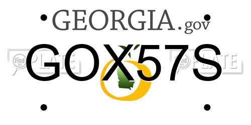 GOX57S Georgia License Plate