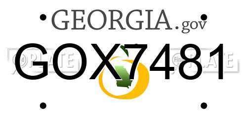 GOX7481 Georgia License Plate