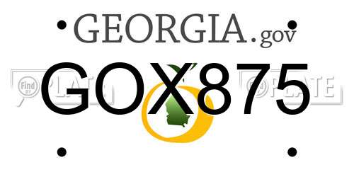 GOX875 Georgia License Plate