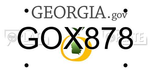 GOX878 Georgia License Plate