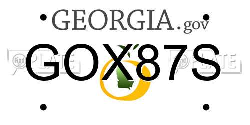 GOX87S Georgia License Plate