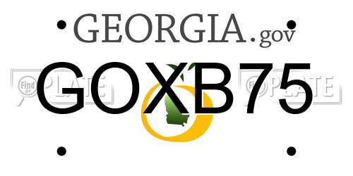 GOXB75 Georgia License Plate