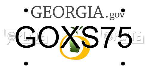 GOXS75 Georgia License Plate