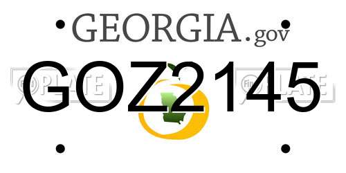 GOZ2145 Georgia License Plate