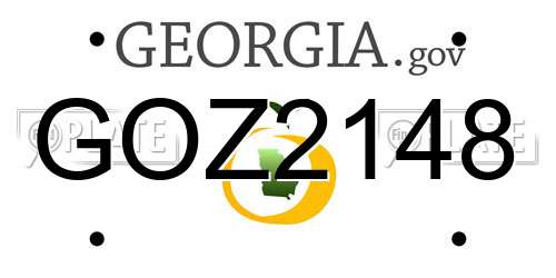 GOZ2148 Georgia License Plate