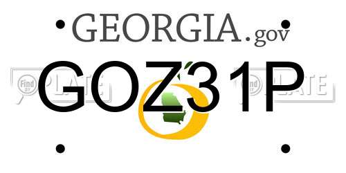 GOZ31P Georgia License Plate