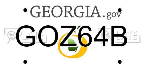 GOZ64B Georgia License Plate