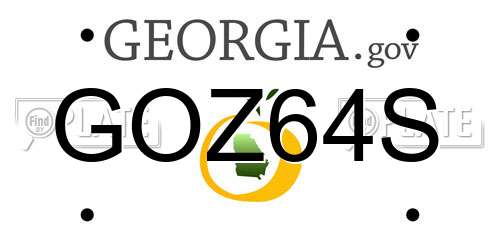 GOZ64S Georgia License Plate